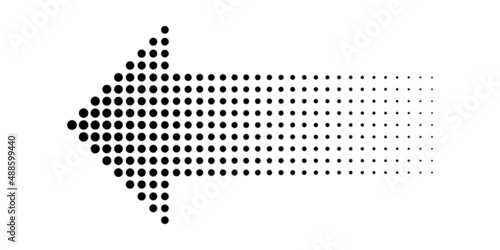 Arrow dote halftone illustration isolated on white background