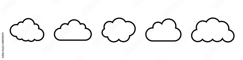 Cloud icon set simple design Cloud icon set simple design