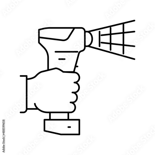 3d scanner line icon vector illustration