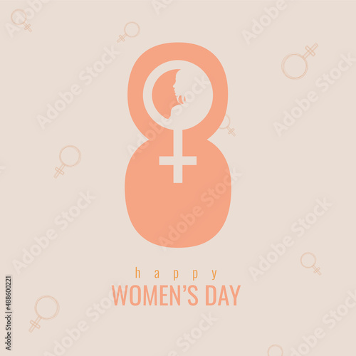 International Women's Day 8 march with venus symbols and pink colours.