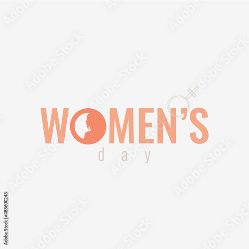 Vector pink flat gender equality card on lite pink background. Feminist woman illustration for women's day with pink colours.