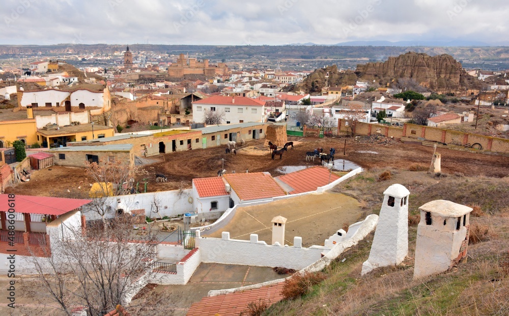 Vista de la ciudad de Guadix desde el mirador de las cuevas