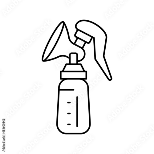 breast milk pump line icon vector illustration
