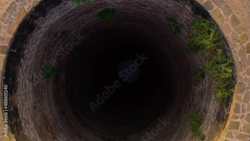 Drone shot of a deep water well 