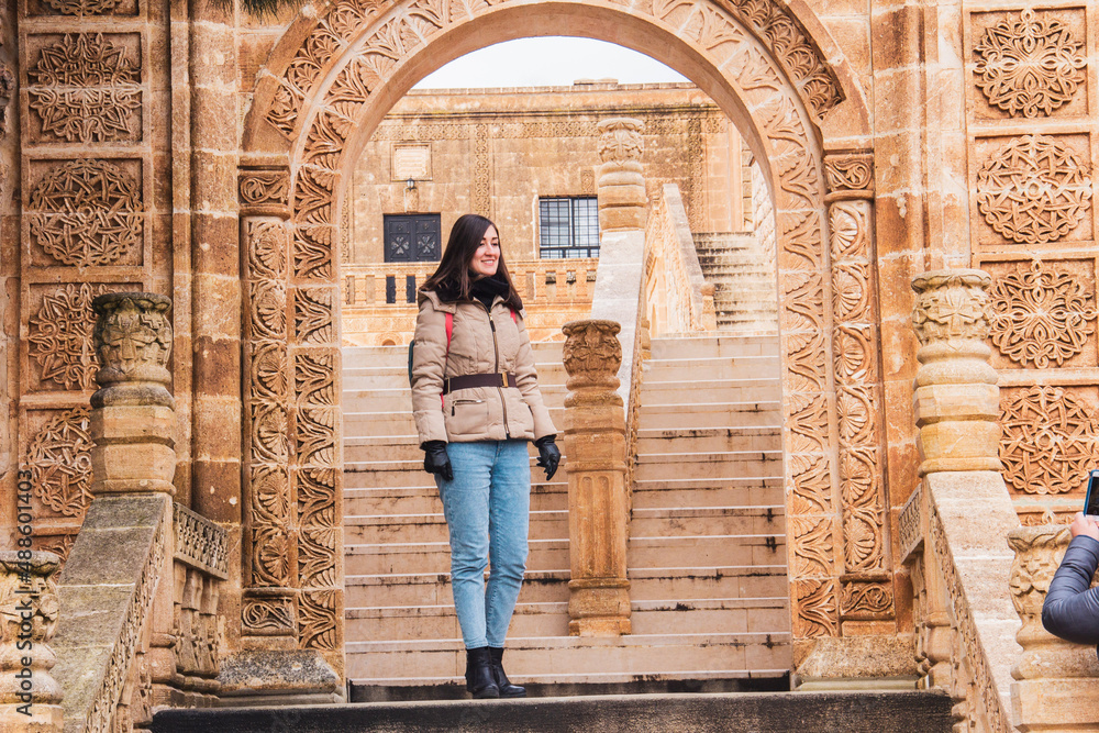 Woman traveler in Mardin Turkey