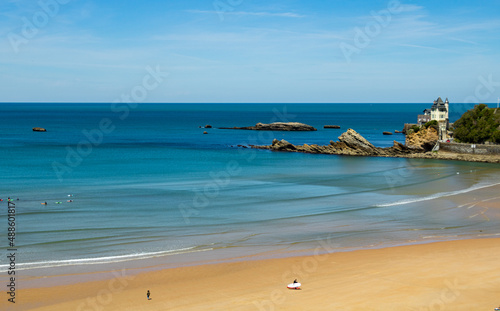 Quadro su tela Magnifique vue sur une plage de Biarritz