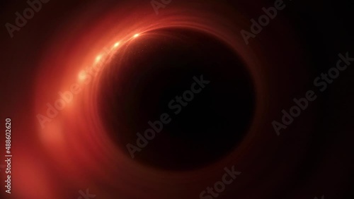 Loop bright abstract background with leaks. Blurred lighting tunnel. Magic portal. Vivid sphere lens
