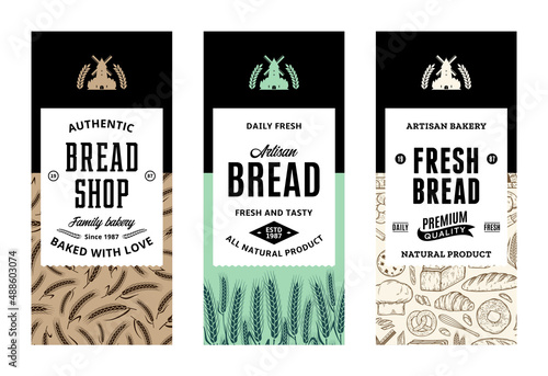 Obraz na płótnie Bread labels in modern style