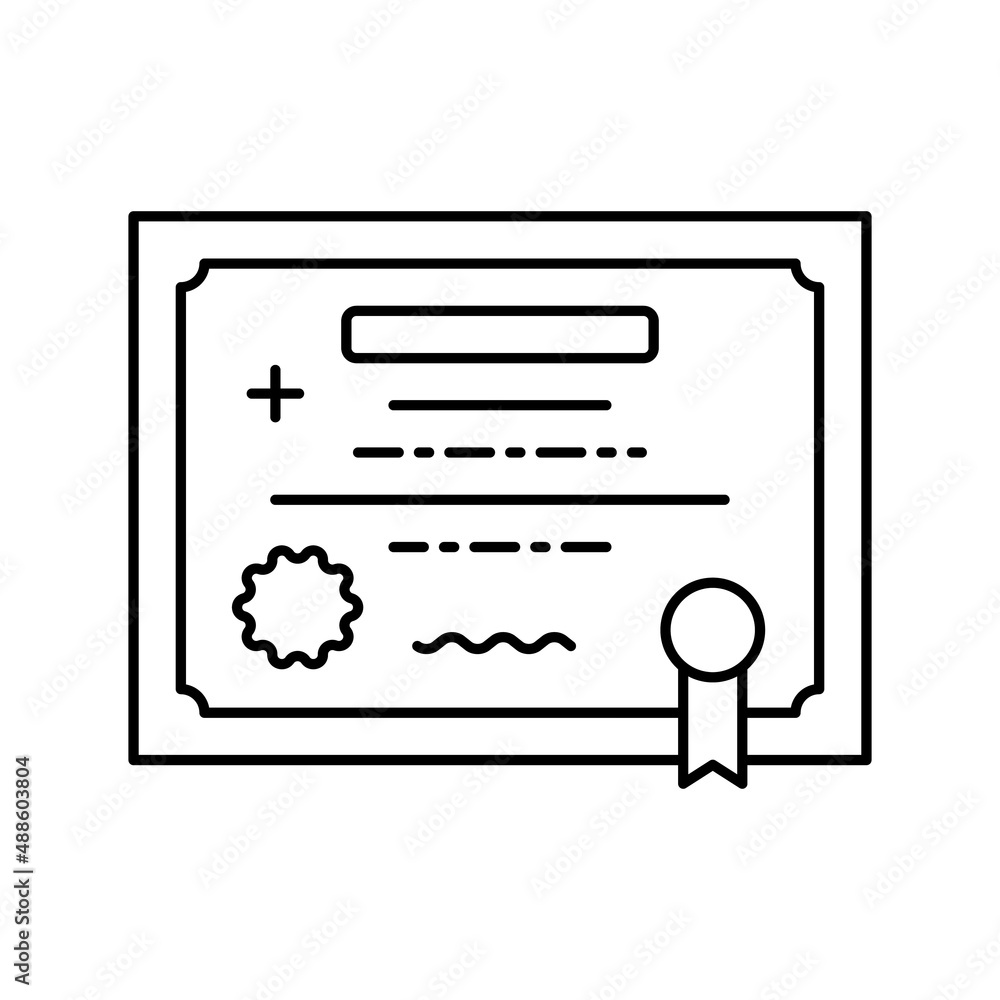 medical license line icon vector illustration medical license line icon vector illustration