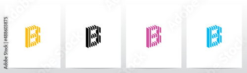 Rectangle Vertical Layer Letter Logo Design B