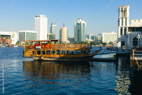 Traditional Arab Style Boats on the Bay Creek, Dubai Deira Old Town. United Arab Emirates. Middle East.  © Curioso.Photography