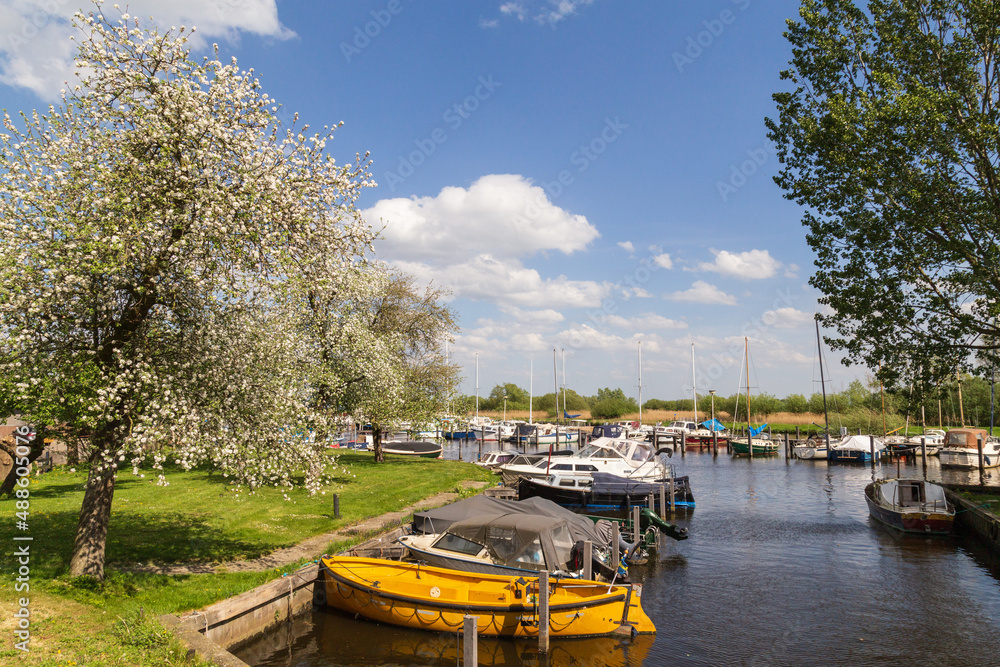 Dutch marina at the river Eem in Eemnes.