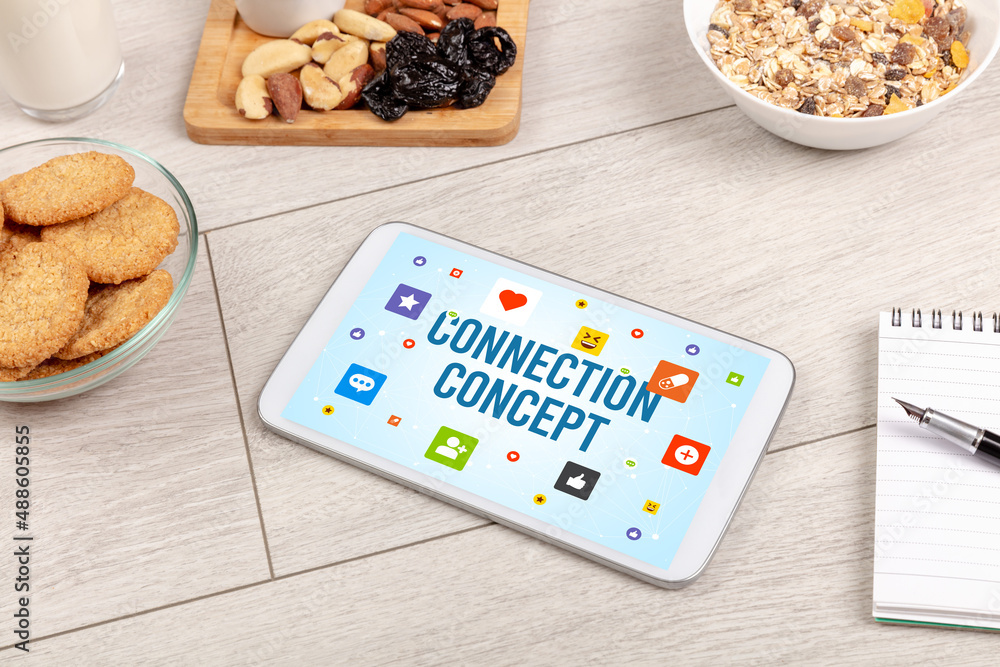 Healthy Tablet Pc compostion, social networking concept Healthy Tablet Pc compostion, social networking concept