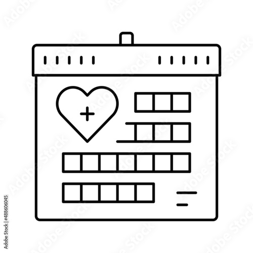 schedule homecare service line icon vector illustration