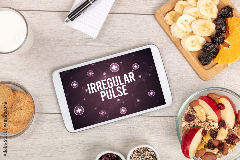 Tablet Pc with fruits, healthy concept Tablet Pc with fruits, healthy concept