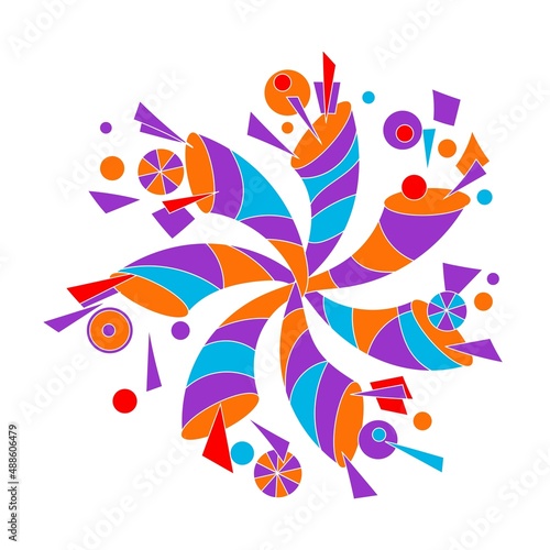 Abstract colorful circle swirl image logo. Concept of hurricane  twister  tornado. Vector icon.