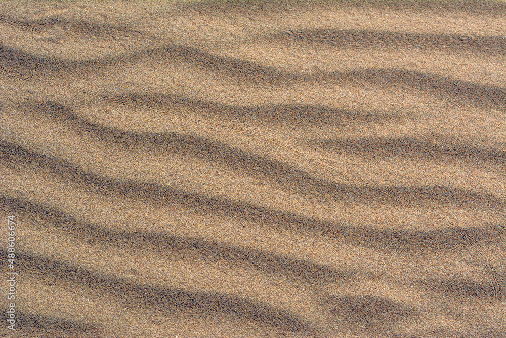 Top view of sandy beach. Background with copy space and visible sand texture. Top view of sandy beach. Background with copy space and visible sand texture.
