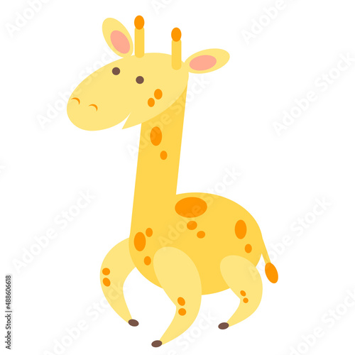 Vector illustration of cartoon giraffe. Giraffe. Funny giraffe. Isolated