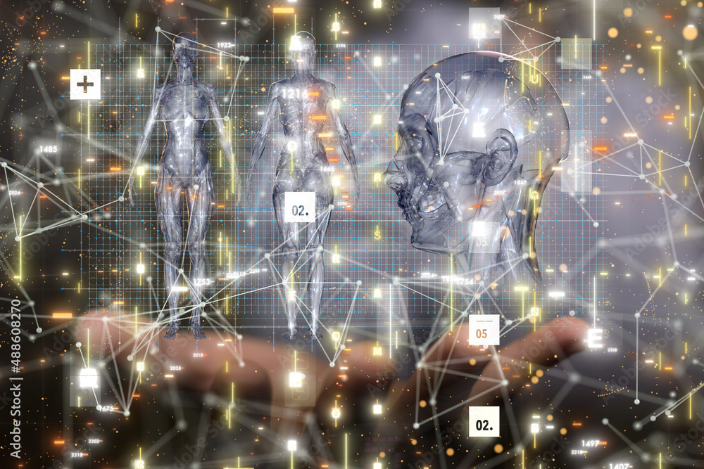 digital medical futuristic interface 3D rendering digital medical futuristic interface 3D rendering