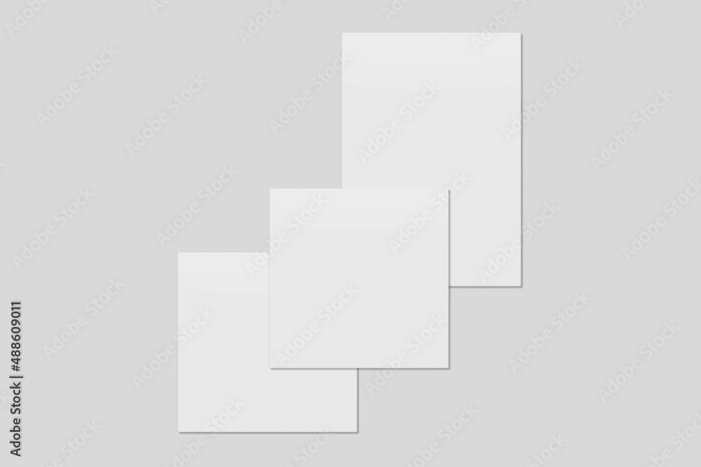 Blank paper for mockup. 3D Render. Blank paper for mockup. 3D Render.
