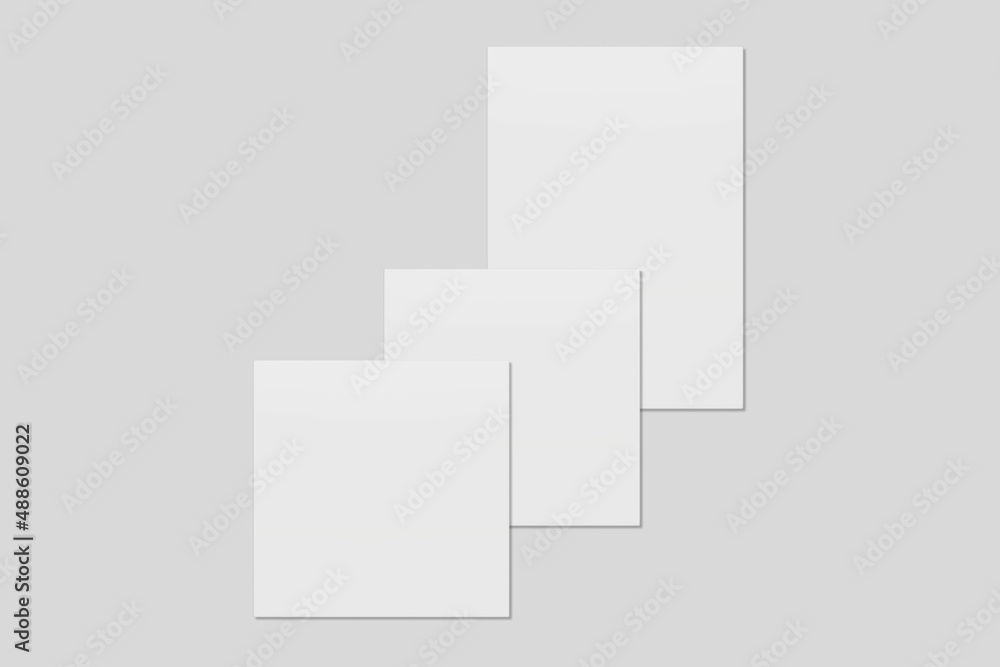 Blank paper for mockup. 3D Render. Blank paper for mockup. 3D Render.