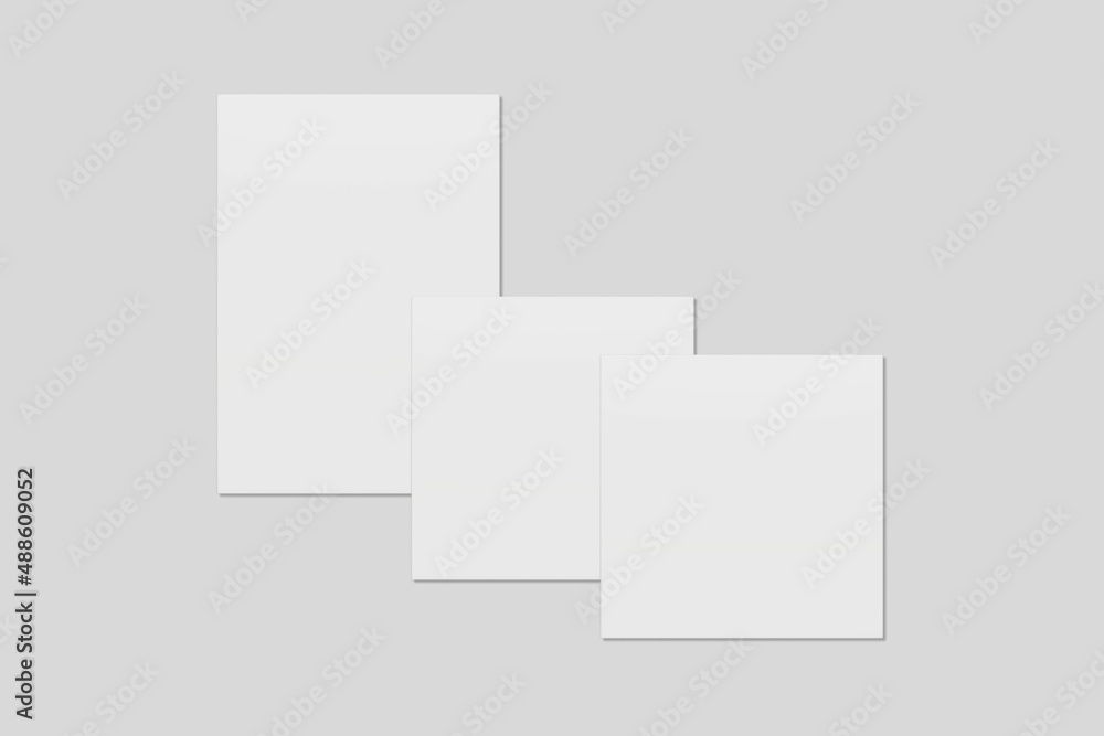 Blank paper for mockup. 3D Render. Blank paper for mockup. 3D Render.
