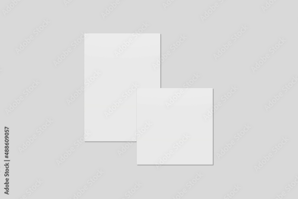 Blank paper for mockup. 3D Render. Blank paper for mockup. 3D Render.
