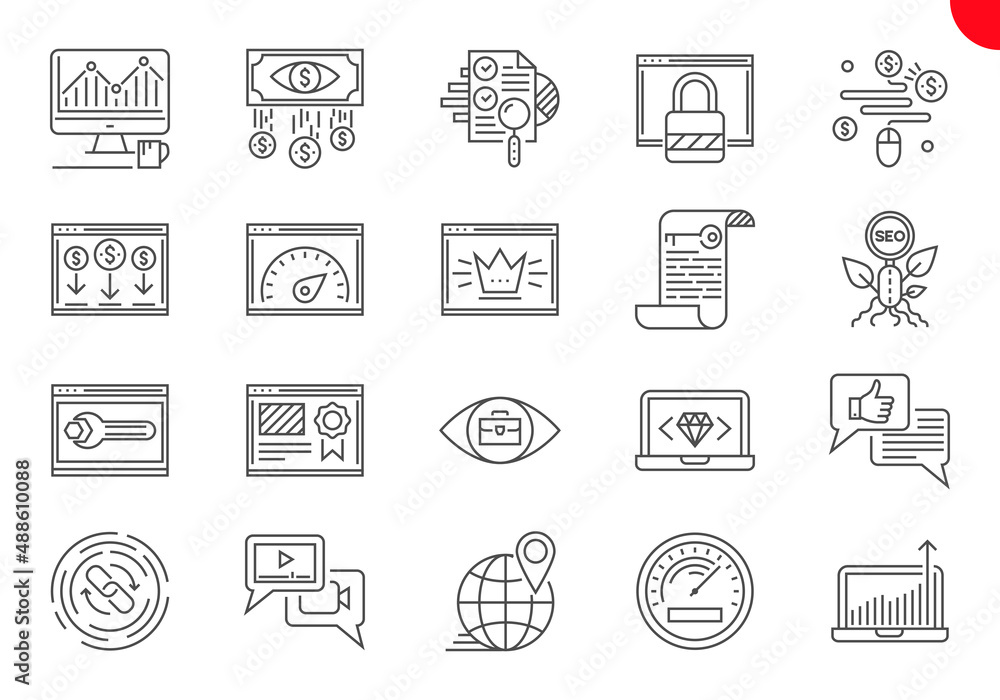 SEO Line Icons Set. SEO Related Line Icons. Website and APP Design and Development. Simple Mono Line Pictogram Pack. Stroke Logo Concept, Web Graphic SEO Line Icons Set. SEO Related Line Icons. Website and APP Design and Development. Simple Mono Line Pictogram Pack. Stroke Logo Concept, Web Graphic