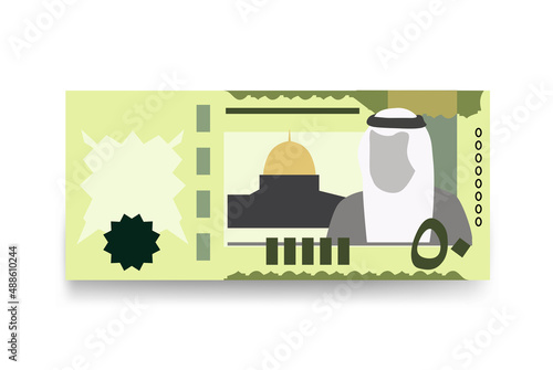 Saudi Riyal Vector Illustration. Saudi Arabia money set bundle banknotes. Paper money 50 SAR. Flat style. Isolated on white background. Simple minimal design. photo