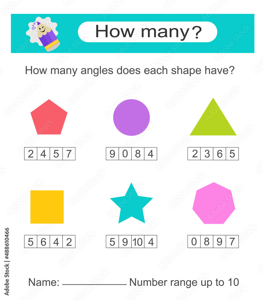 Math game for kids. Preschool worksheet activity. Printable worksheet Stock Vector | Adobe Stock