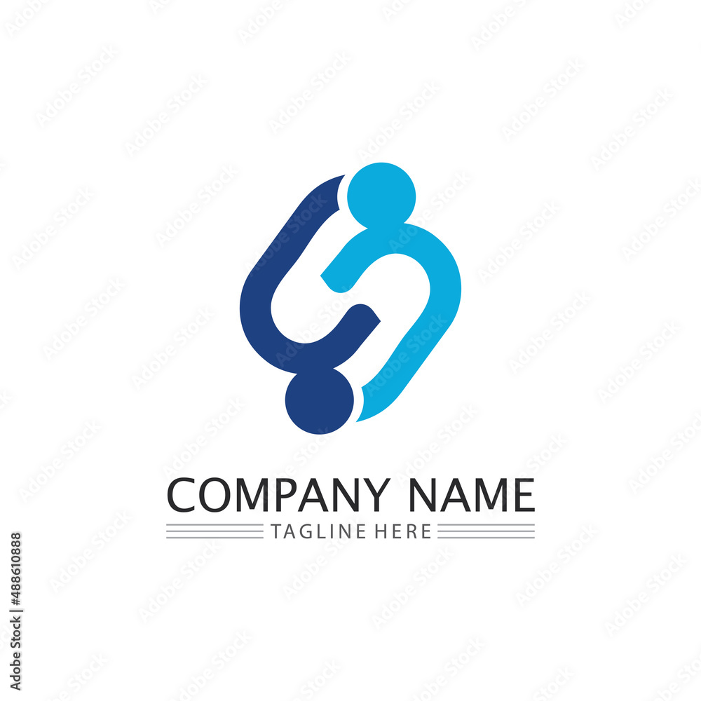 People logo, Team, Succes people work, Group and Community, Group Company and Business logo vector and design Care, Family icon Succes logo