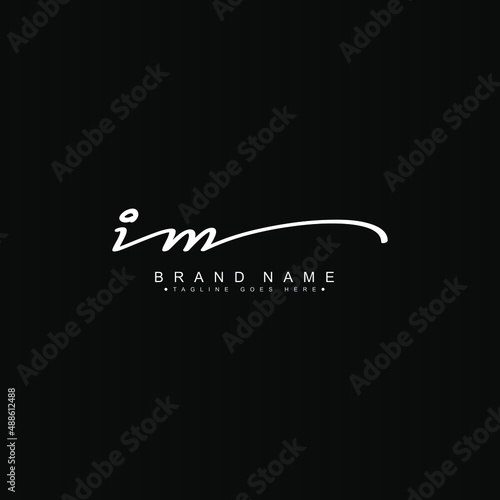 Initial Letter IM Logo - Hand Drawn Signature Logo photo