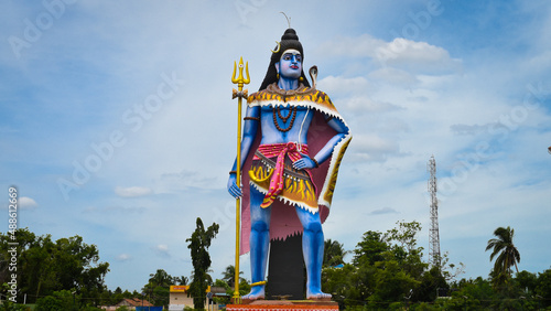 beautiful view of hindu god LORD SHIVA STATUE standing pose 