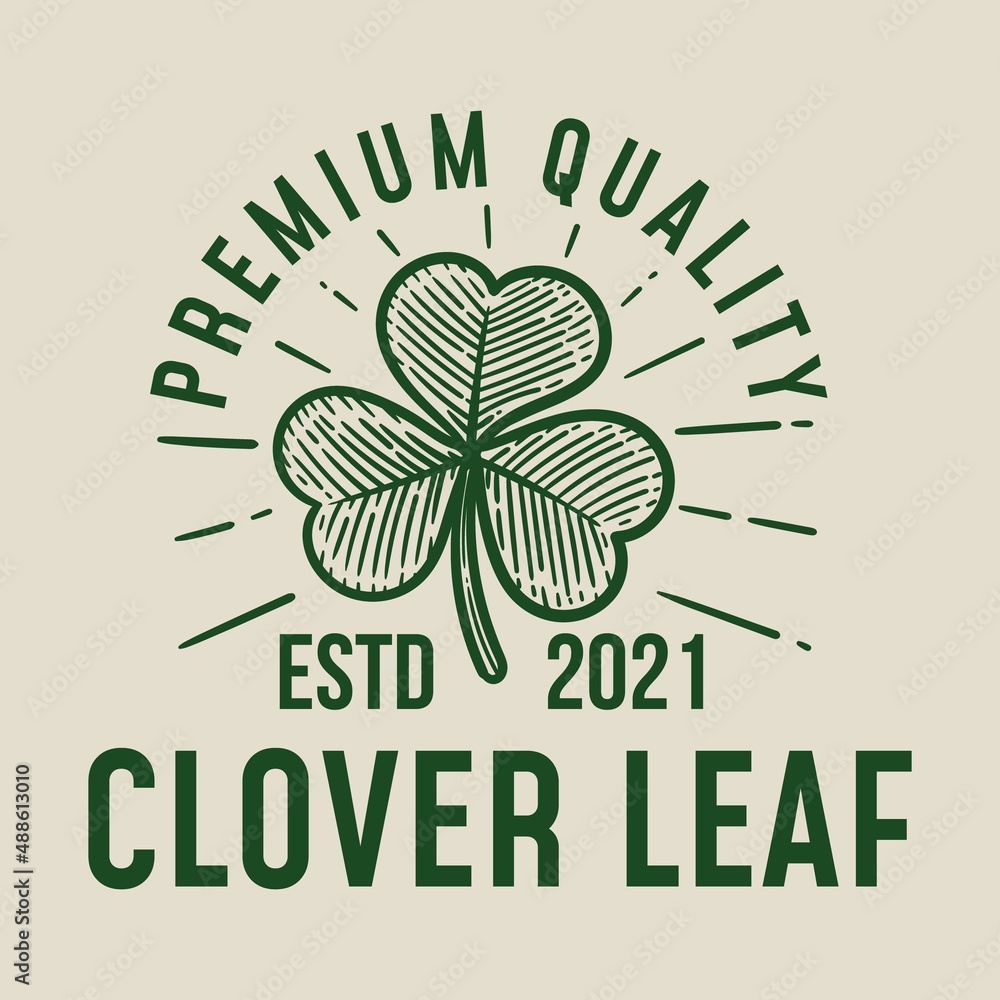 clover leaf logo in vintage style