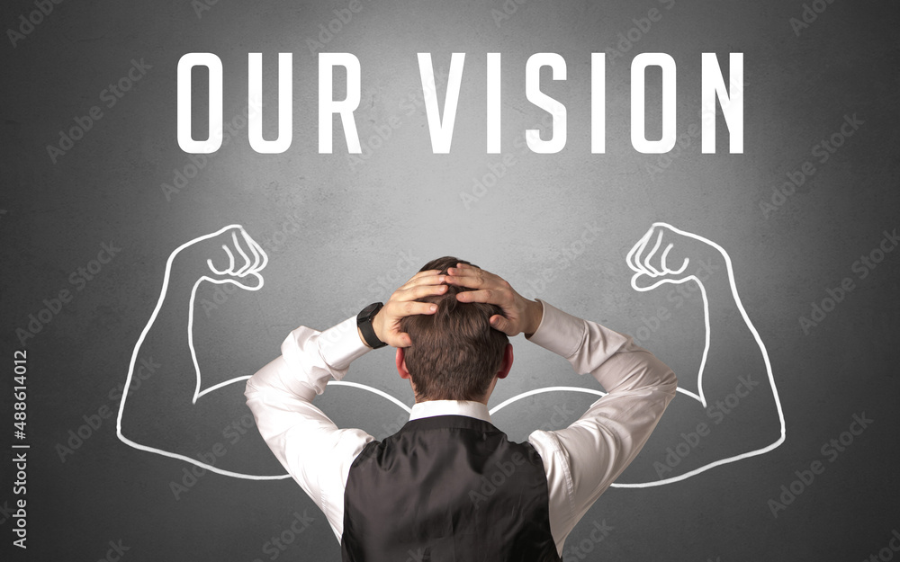 Rear view of a businessman, powerfull business concept Rear view of a businessman, powerfull business concept