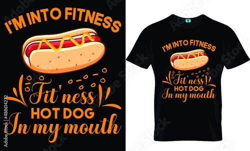 Hot-Dog t-shirt design template photo