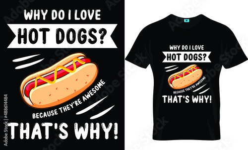 Hot-Dog t-shirt design template photo