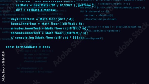 computer blue programming code scroll