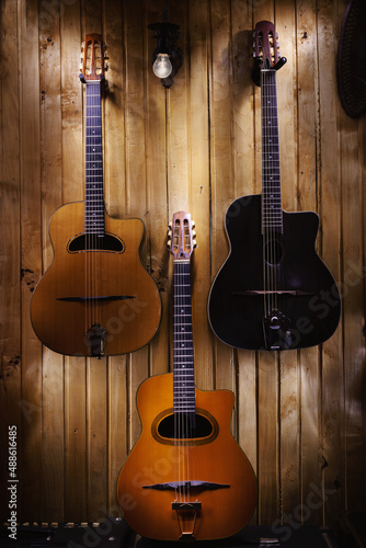 Three Gypsy Jazz Acoustic Guitars