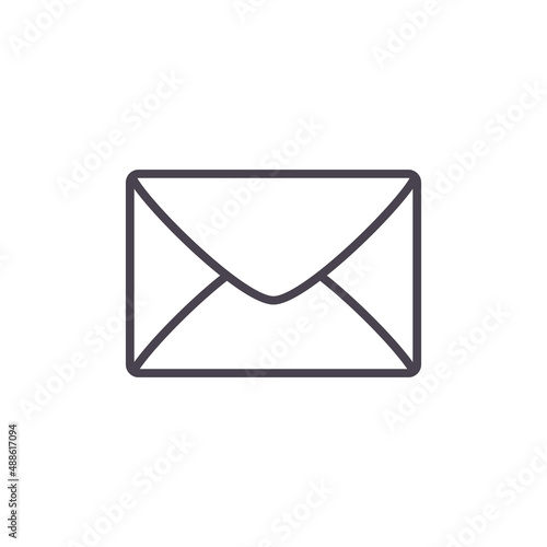 Envelope outline icon, message line vector isolated illustration
