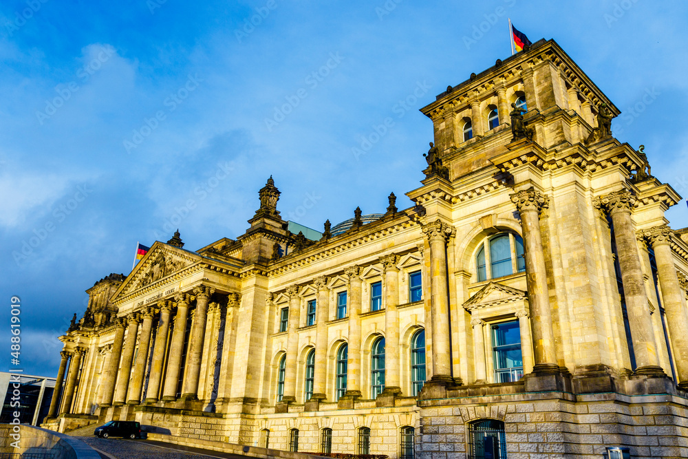 Exterior of the Reichstag building in Berlin, Germany, Europe