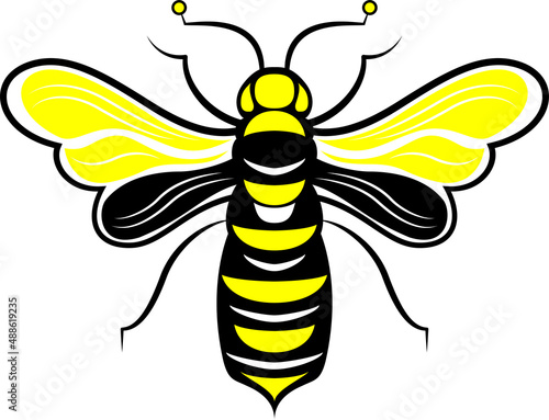Honey Bee Mascot For Logo In Yellow And Black Color