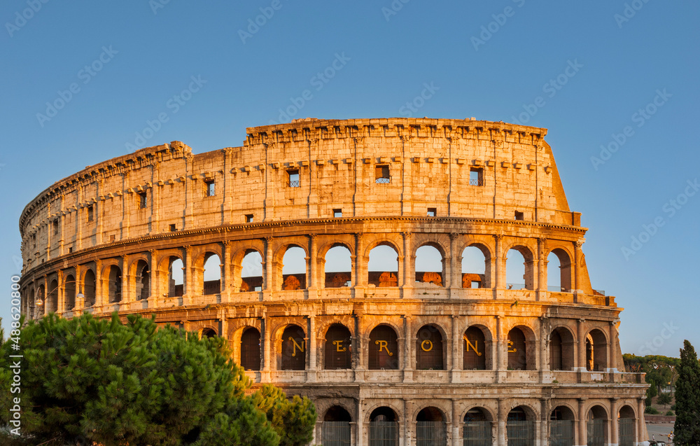 The Colosseum at Dusk in Rome, Italy
