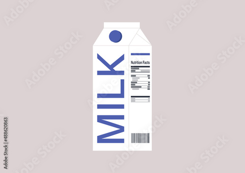 A carton of milk with a nutritional facts label on its side, lactose free milk