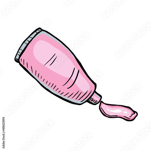 lip gloss sketch vector illustration on white background