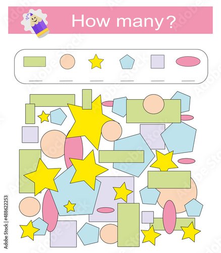 Math game for kids. Preschool worksheet activity. Printable worksheet