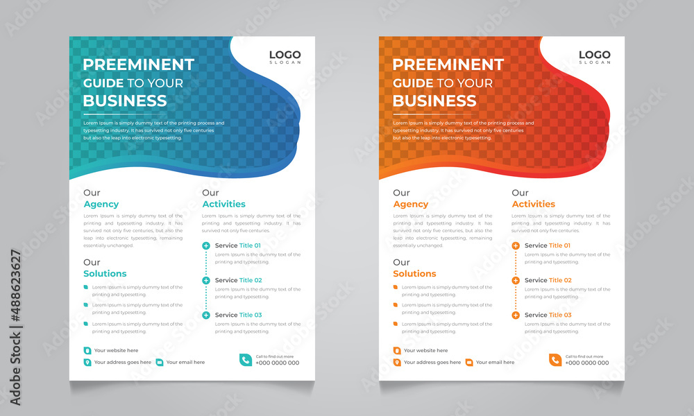 Modern business flyer design template, creative leaflet design layout for corporate promotion and advertisement.