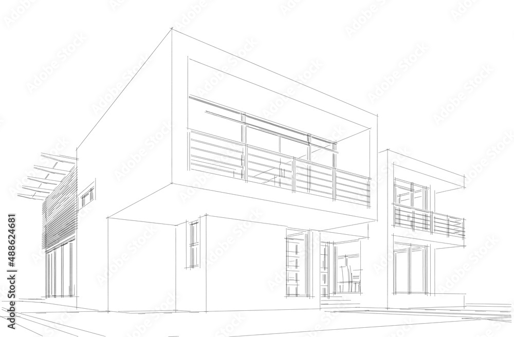 sketch of house