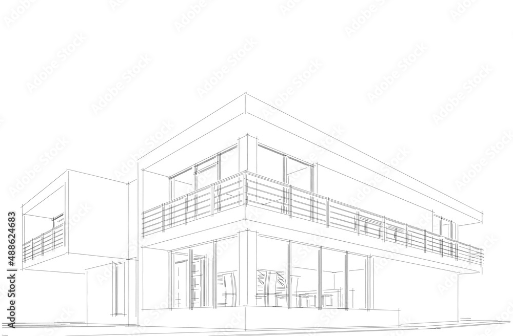 sketch of house sketch of house
