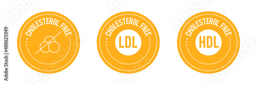 cholesterol-free, LDL, HDL icon vector illustration 
